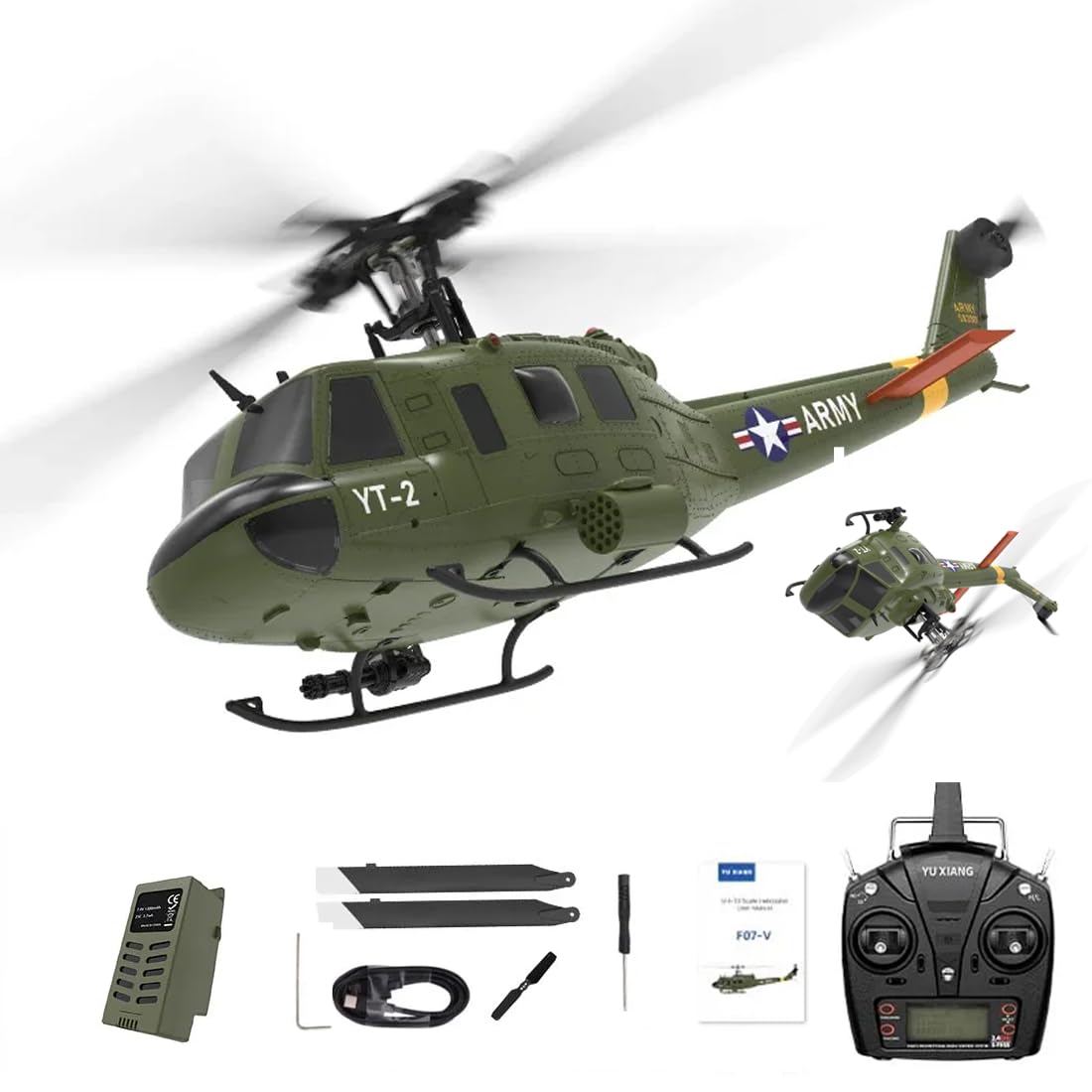 Amazon.com: Actualia YUXIANG F07-V UH1D RC Helicopter, 1/34 Scale
